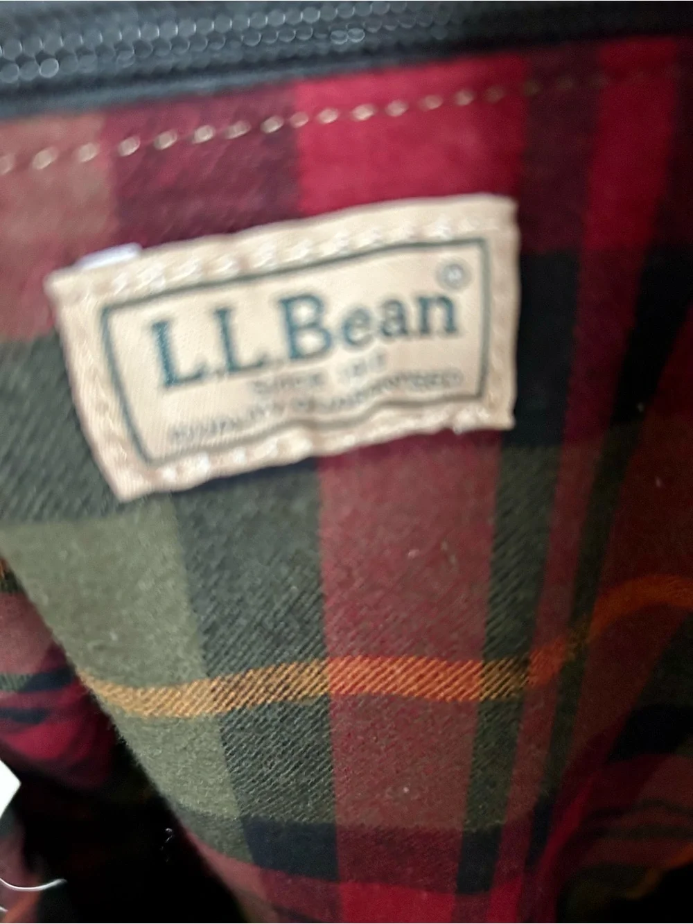 L.L. Bean Canvas Tote in Olive and Tan Leather- Excellent Condition